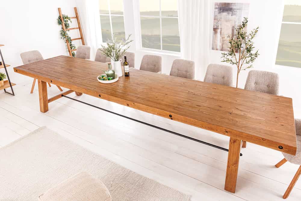 Massiver Esstisch FINCA 300cm vintage braun recyceltes Pinienholz