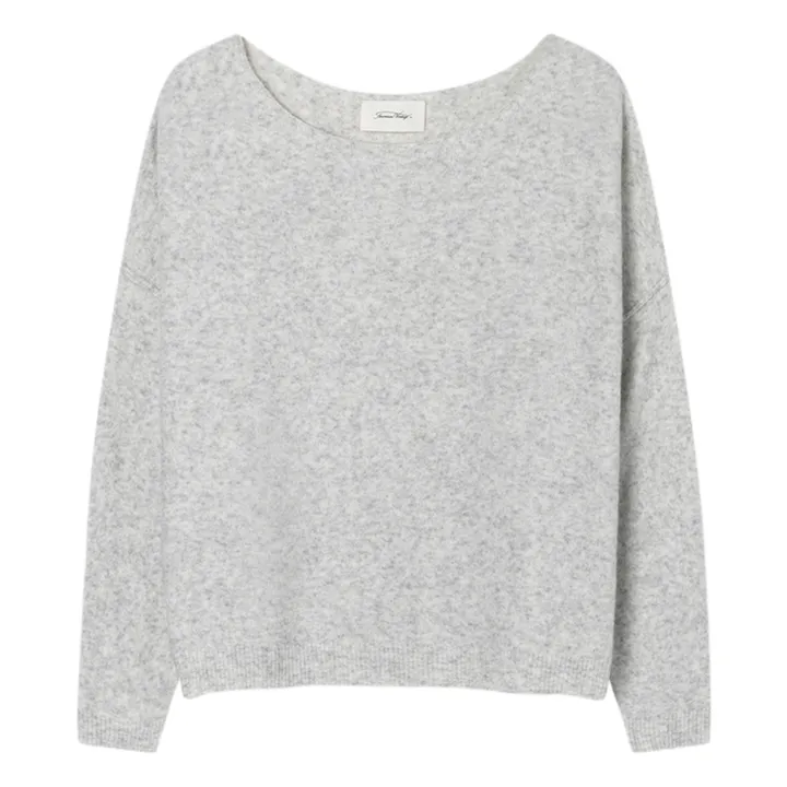 American Vintage Pull Col Bateau Damsville Laine | Gris chiné