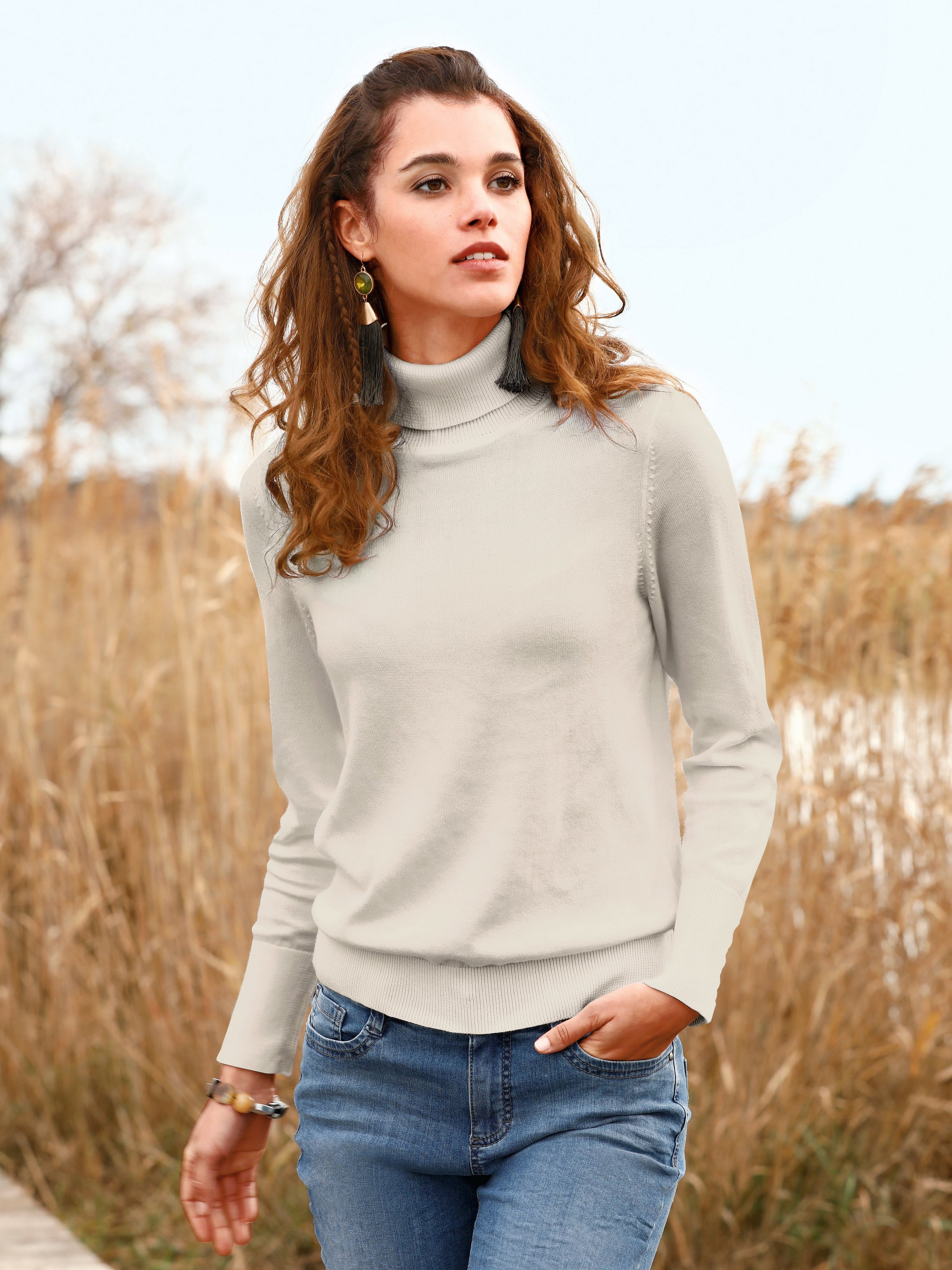 Rollkragen-Pullover aus 100% SUPIMA®-Baumwolle