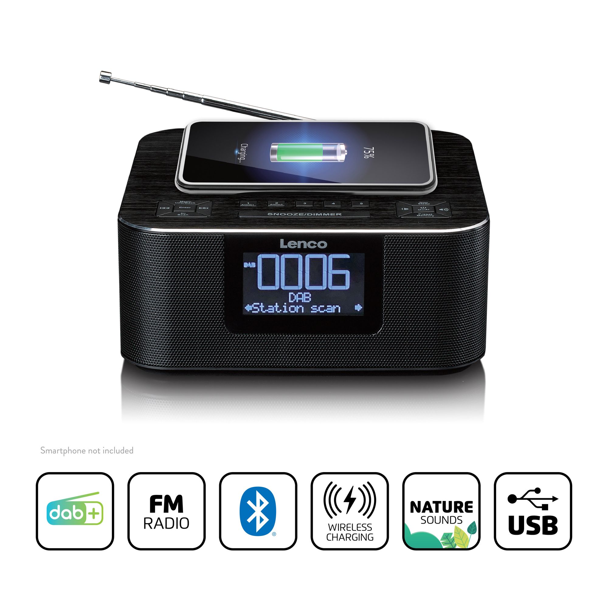 Lenco CR-650BK DAB+/ FM-wekkerradio