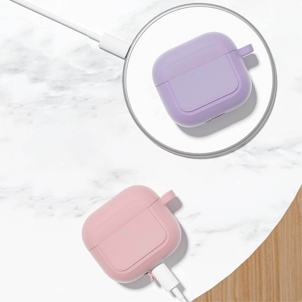 AirPods (3. Generation) Silikon Case Schutzhülle Abdeckung mit Karabinerhaken - Dunkelgrün