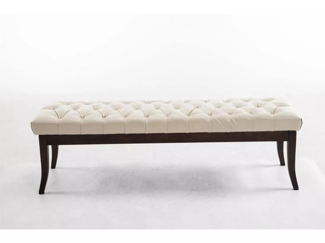 Banquette - Similicuir & Bois - Crème - Ramses