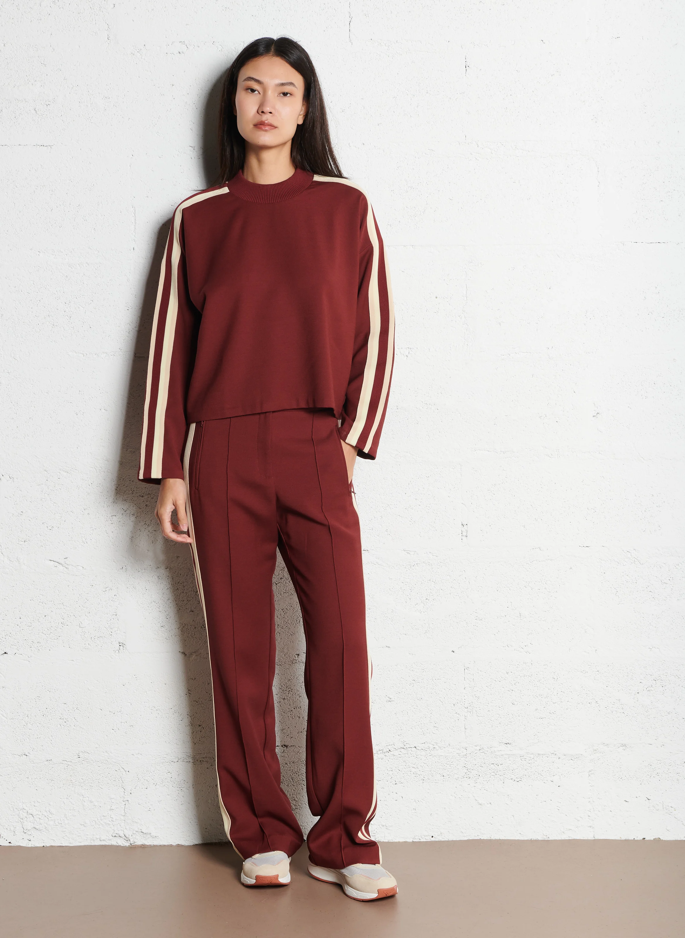 SPADE - Sweat ample col cheminée| Rouge