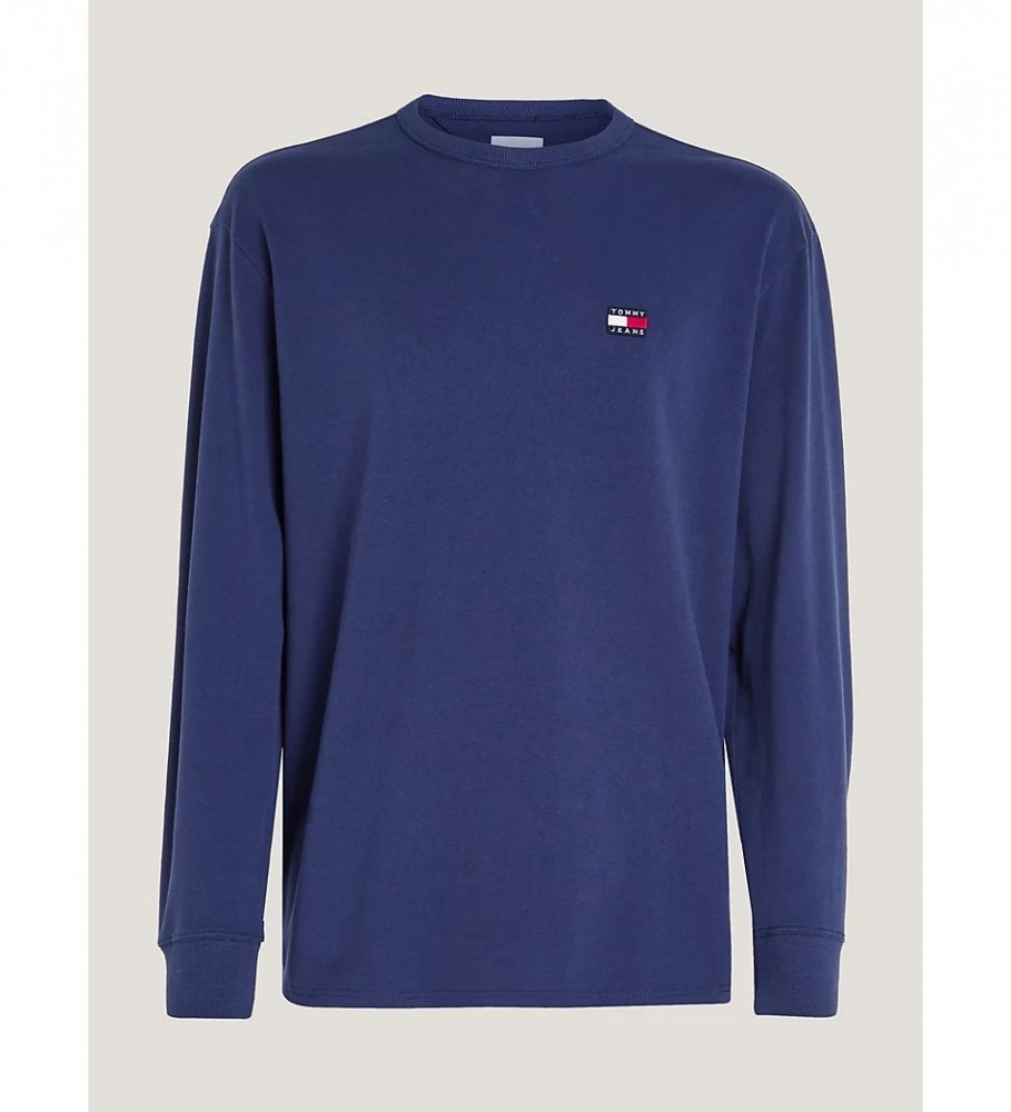 Camisa Tommy Jeans Essential de malha trançada com detalhe azul-marinho