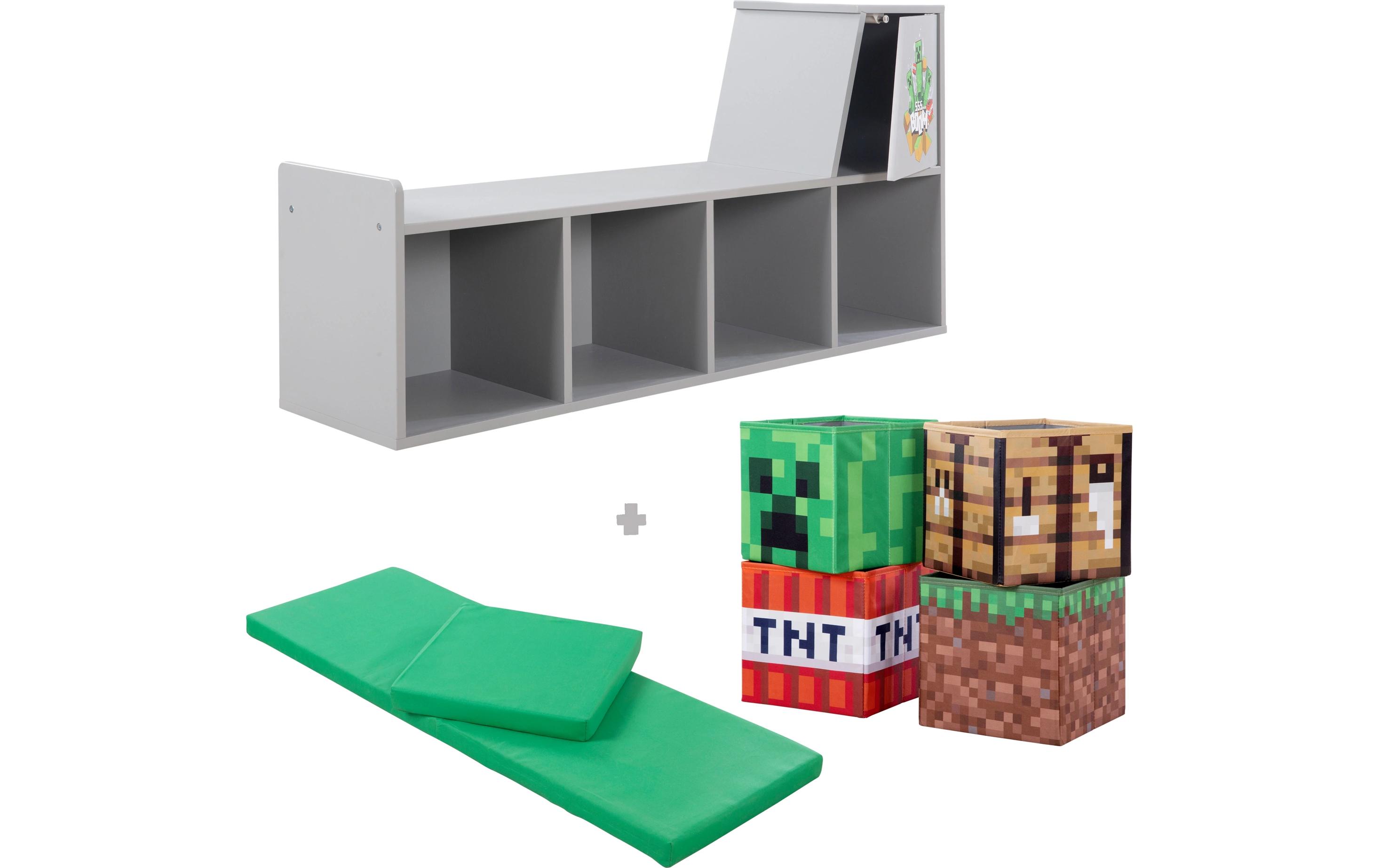 Minecraft Sitzbank/Leseregal<br>Multifunktionales und cooles Minecraft-Design