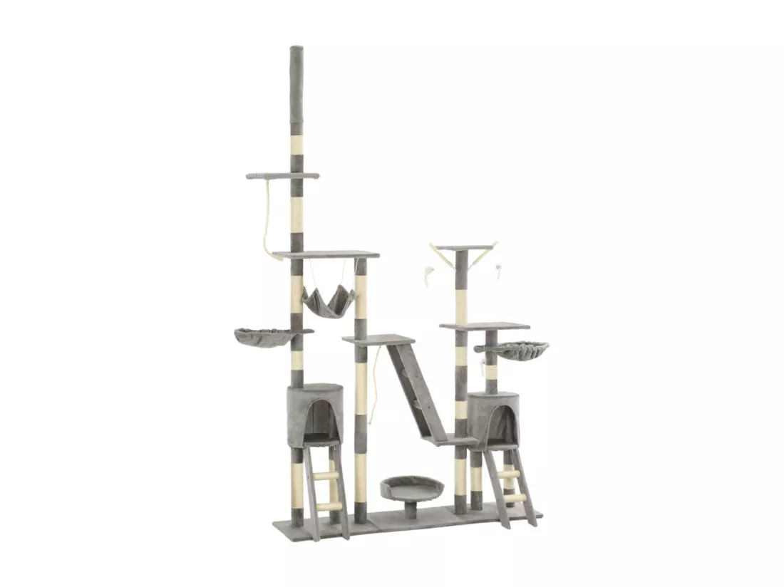 Arbre à chat avec griffoirs en sisal 230-250 cm Gris