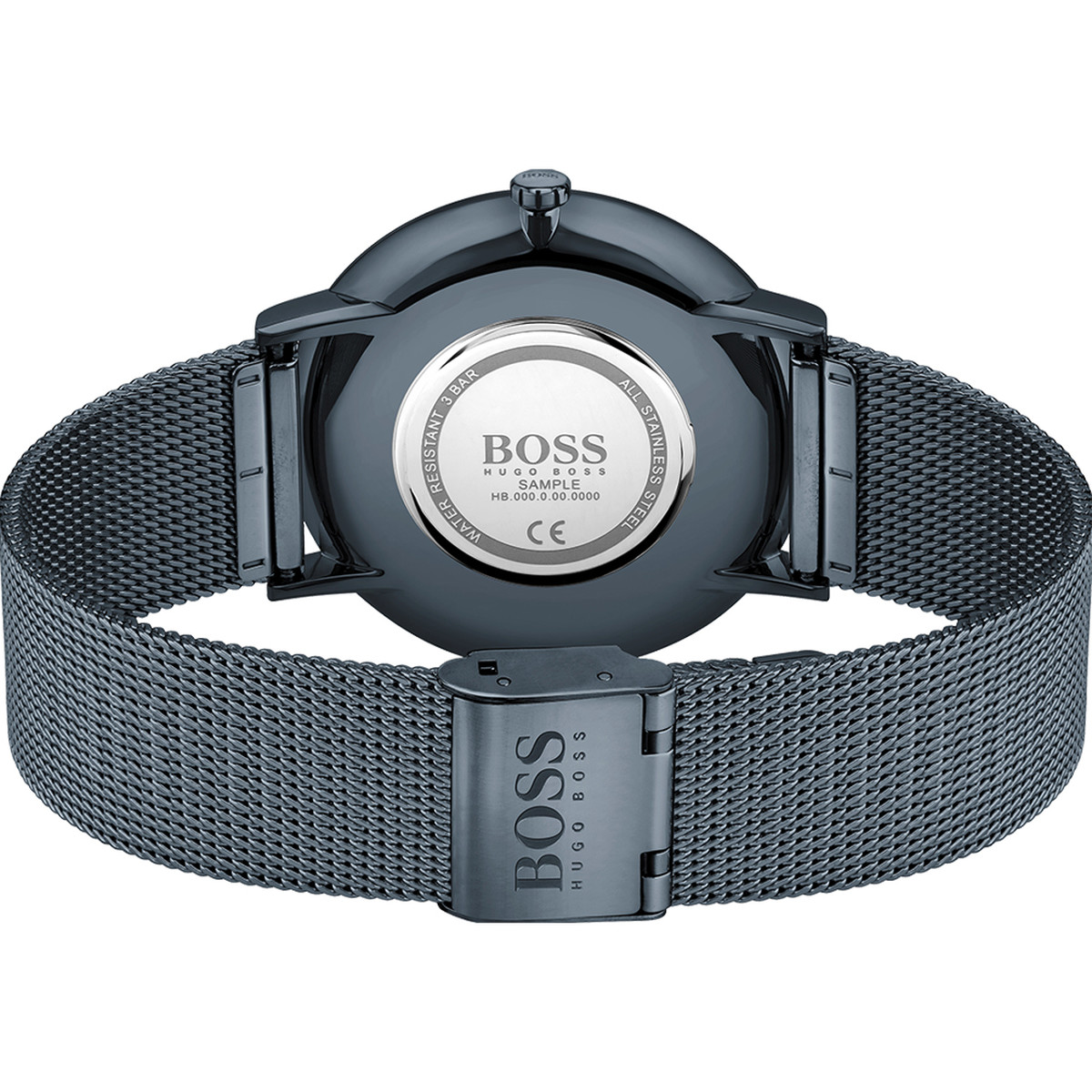 Montre Boss homme bracelet acier bleu