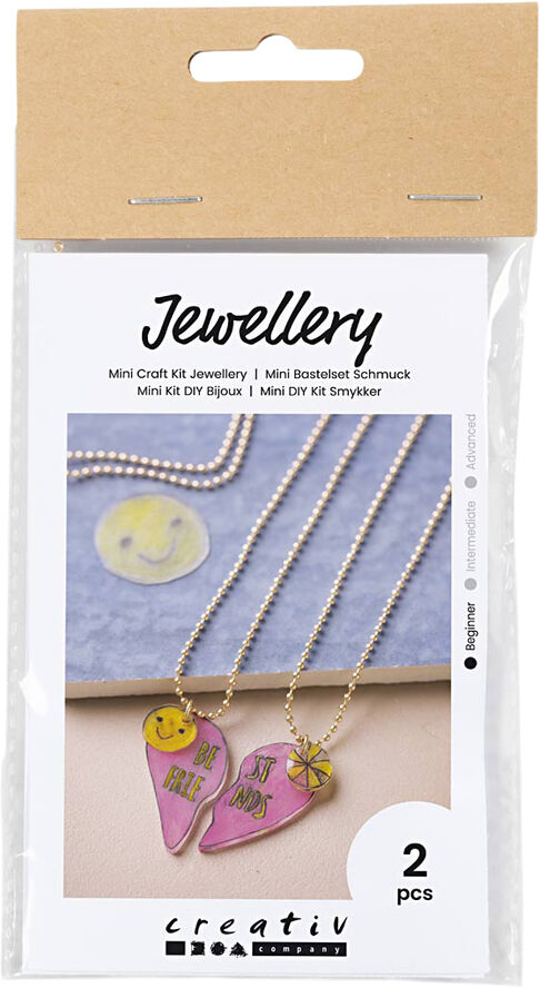 Creativ Company Mini DIY Kit Smykker, Venskabshalskæder krympeplast