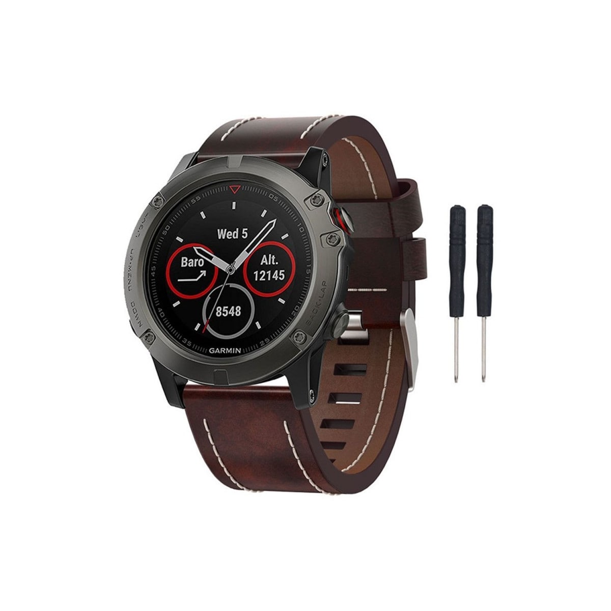 Lærarmbånd Garmin Fenix 3 / 5X / 5X Plus - Brun