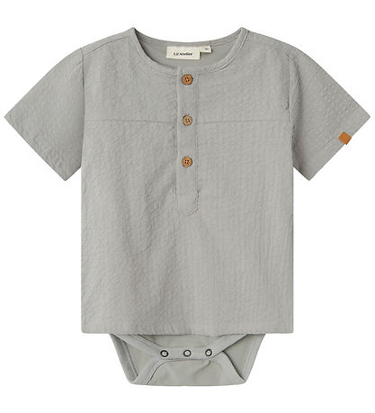 Lil' Atelier Hemdbody k/æ - NbmHoman - Kalkstein m. Struktur