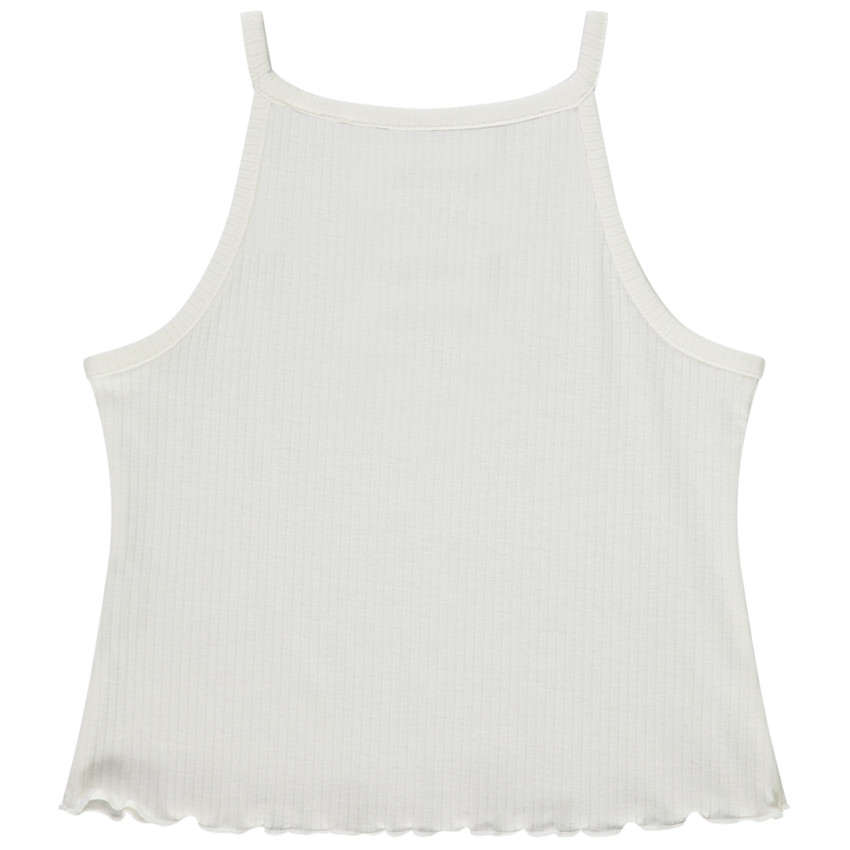 Débardeur effet côtelé à broderies pour fille