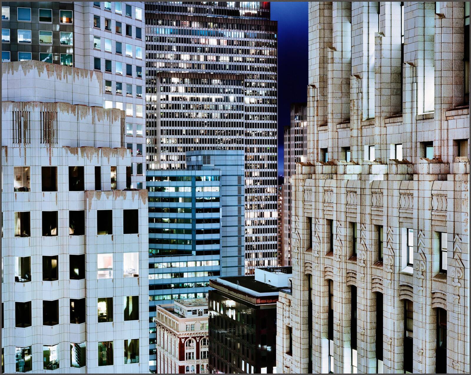 Bush Street & Battery Street, San Francisco by Christopher Woodcock - Limited Edition. Edition of: 100. Signed.