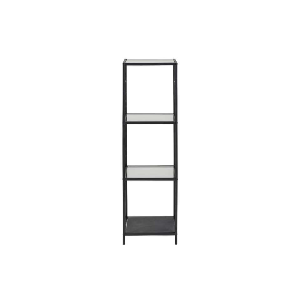 Vitrinekast Jelling - glas/zwart - 119,5x35x37 cm