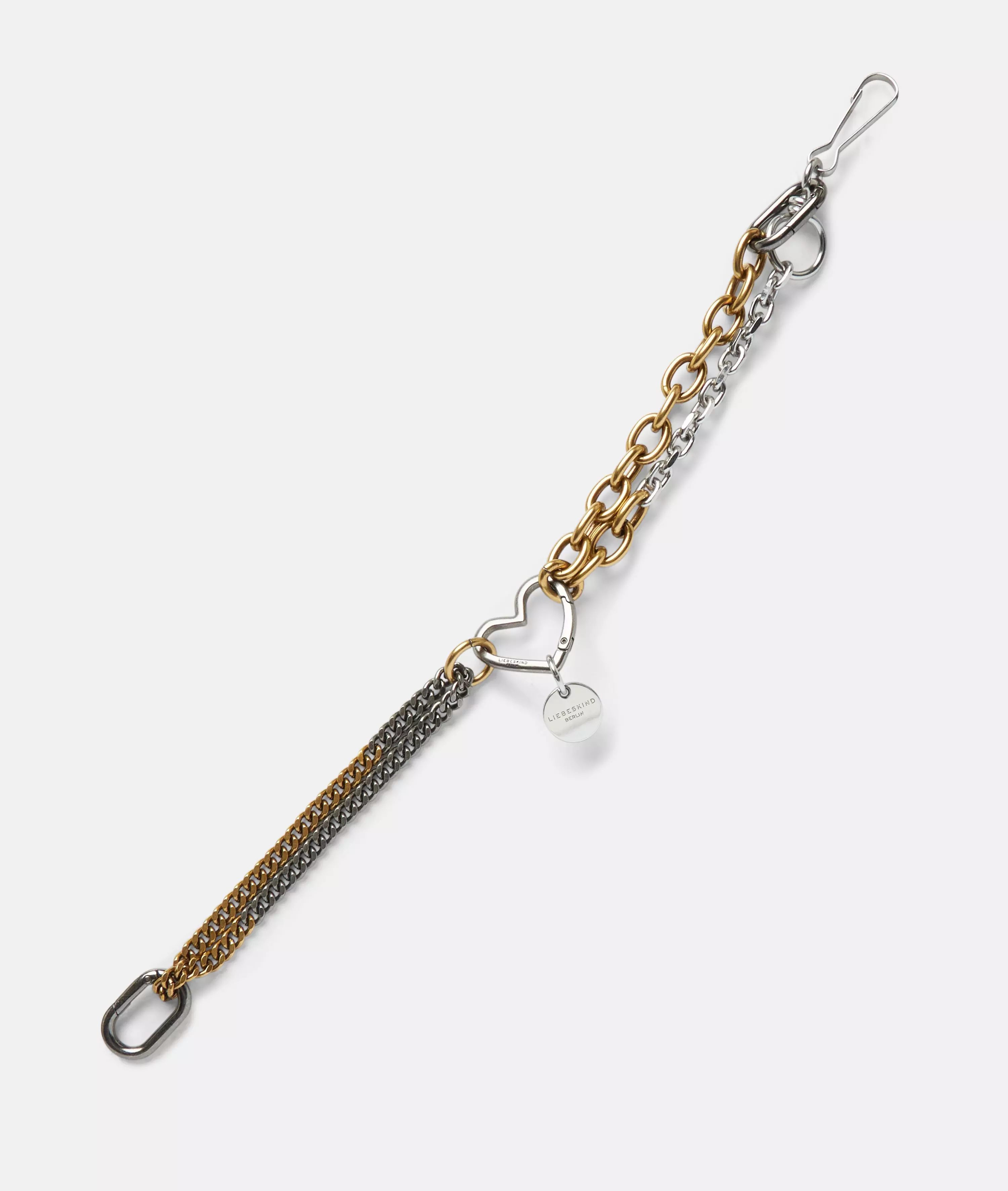 Fancy chain Two-tone bag chain with heart carabiner
