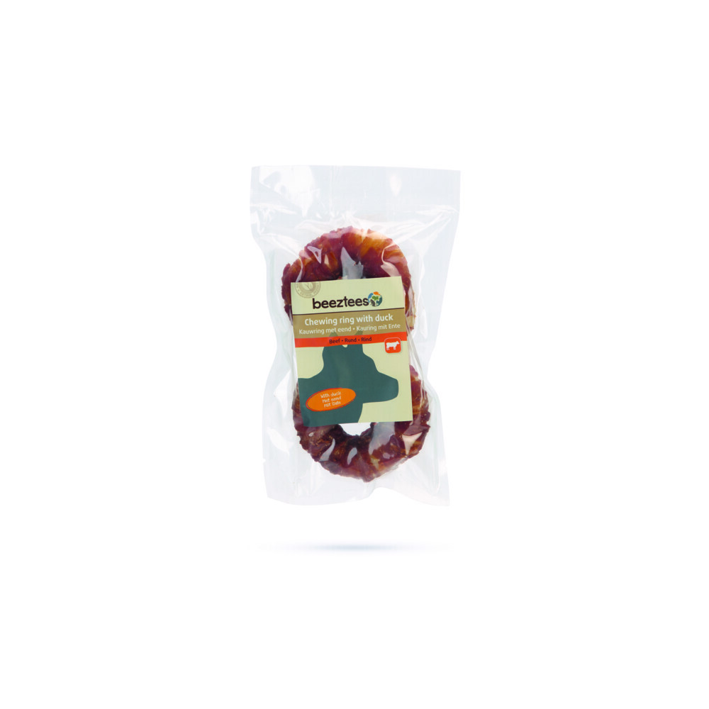 Beeztees Culinair Kauwring / Donut met Eend2 stuks - 7,5 cm