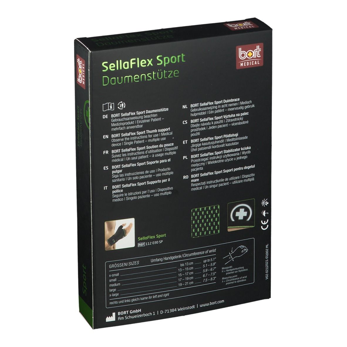 BORT SellaFlex Sport Daumenstütze Gr. L schwarz-grün
