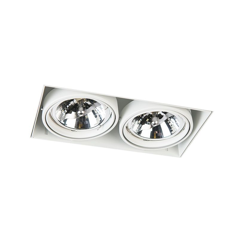 Inbouwspot wit draai- en kantelbaar AR111 Trimless 2-lichts - Oneon