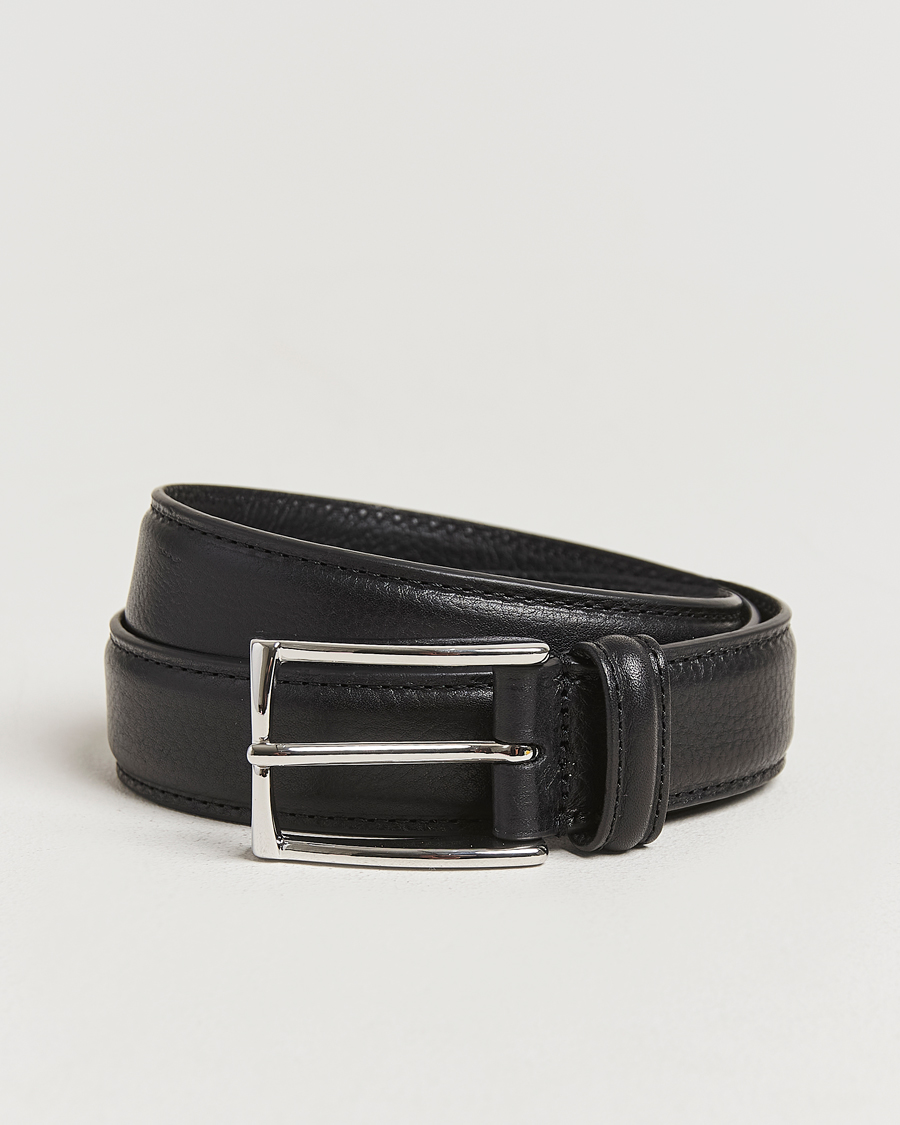 Anderson's Structure Leather Suit Belt 3 cm Black