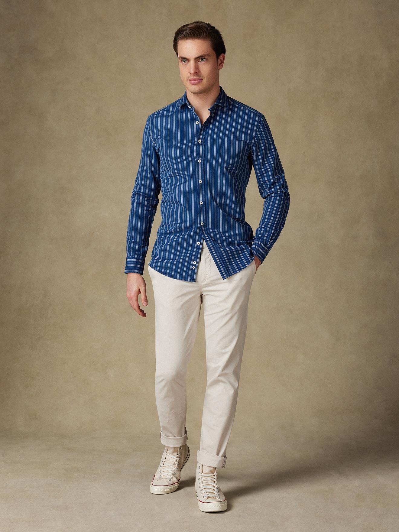 Chemise Gerry à rayures indigo