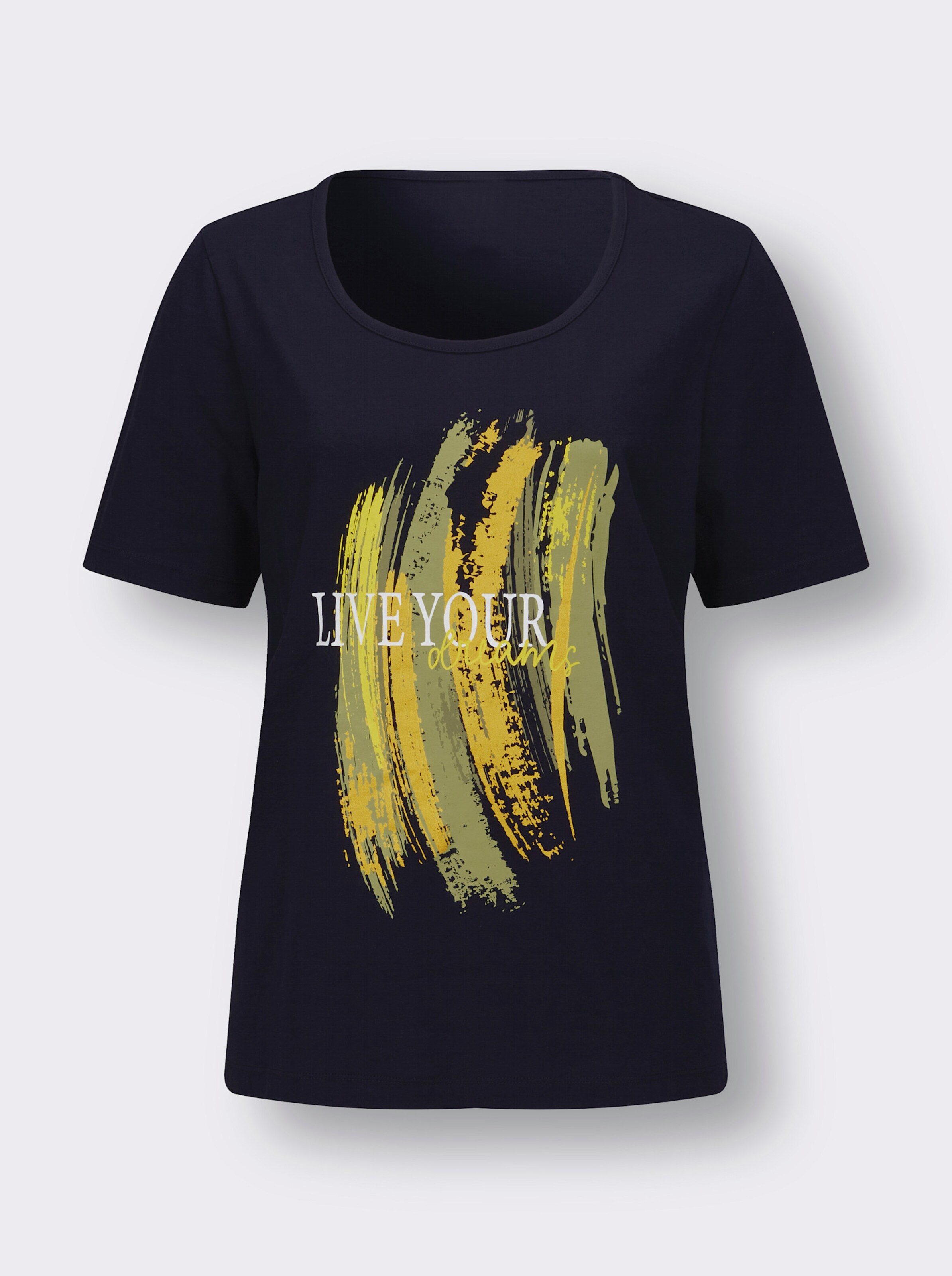 Kurzarmshirt mit Glitzer-Print
