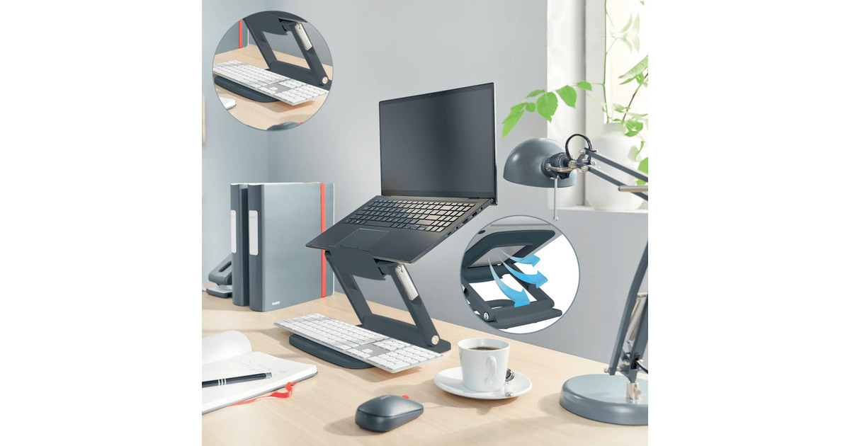 LeitzErgo Verstelbare Multi-hoek Laptopstandaard  (Zwart)