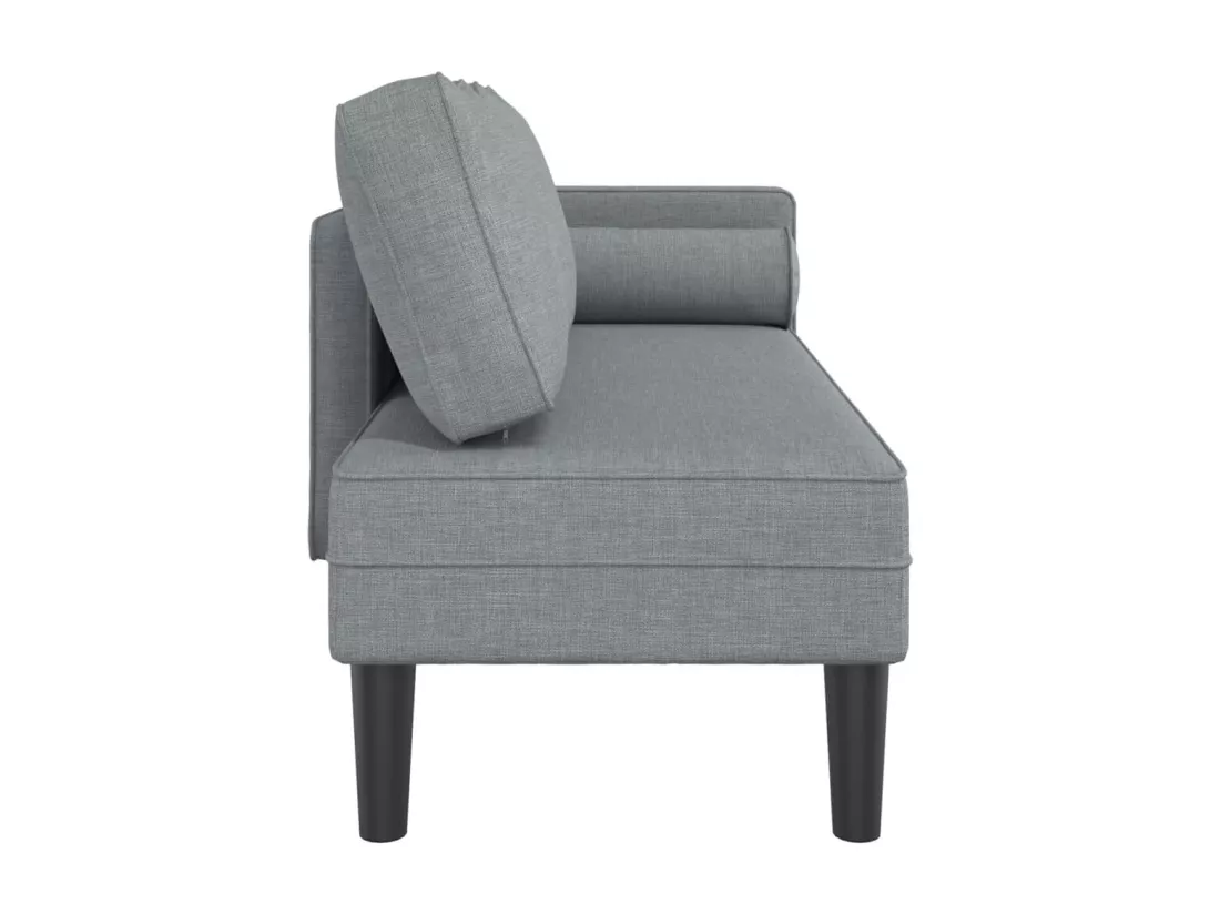 Prolenta Premium - Chaise longue avec coussins gris clair tissu