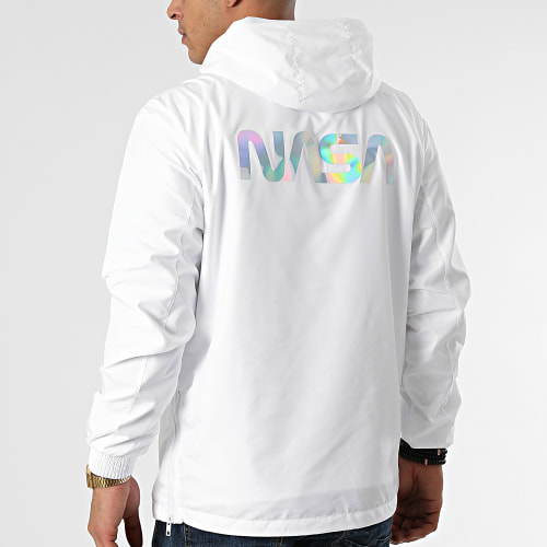 Coupe-Vent Worm Back Blanc Iridescent
