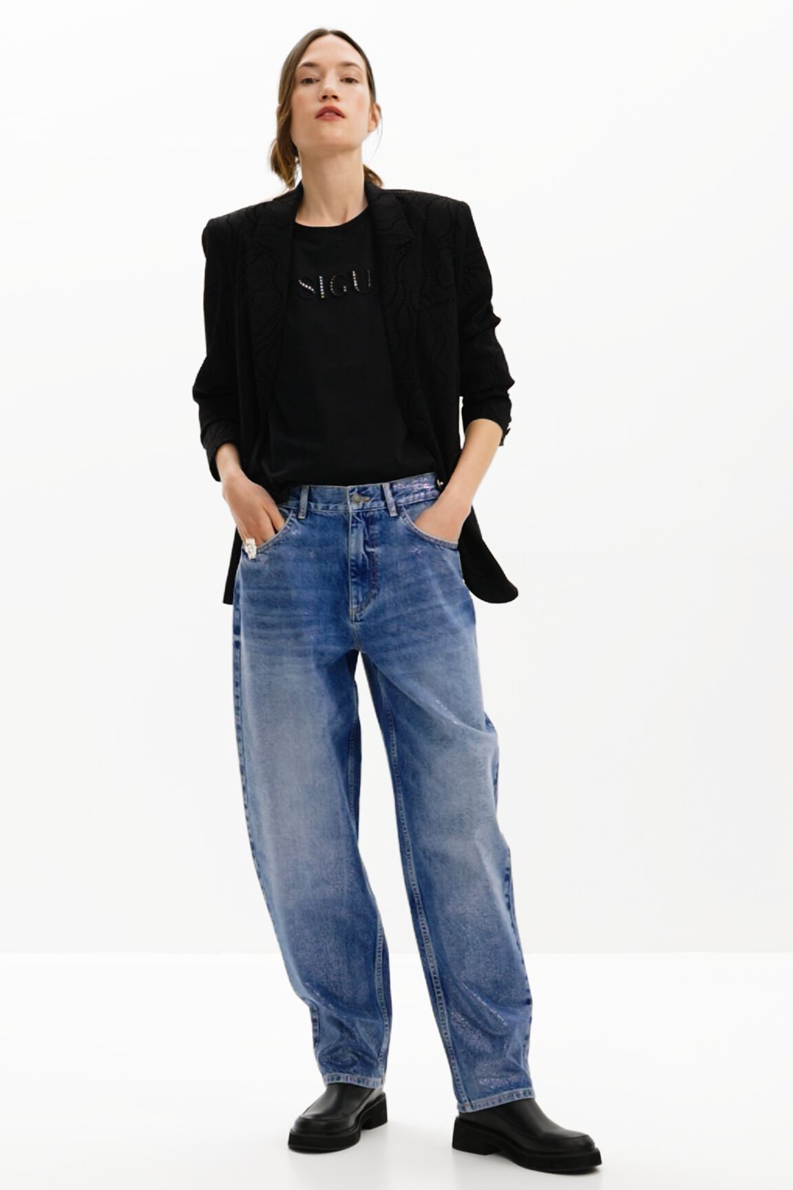 calça jeans balão