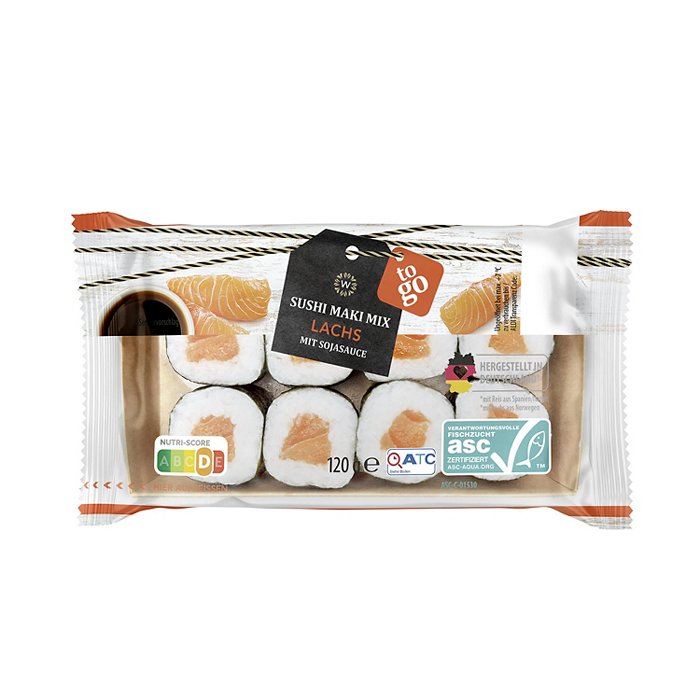 WONNEMEYER Sushi Maki Mix 120 g, Lachs