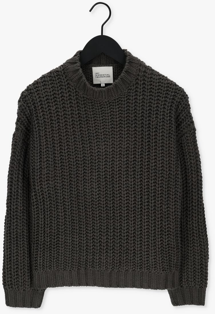 MY ESSENTIAL WARDROBE donkergrijze my essential wardrobe trui ava knit pullover