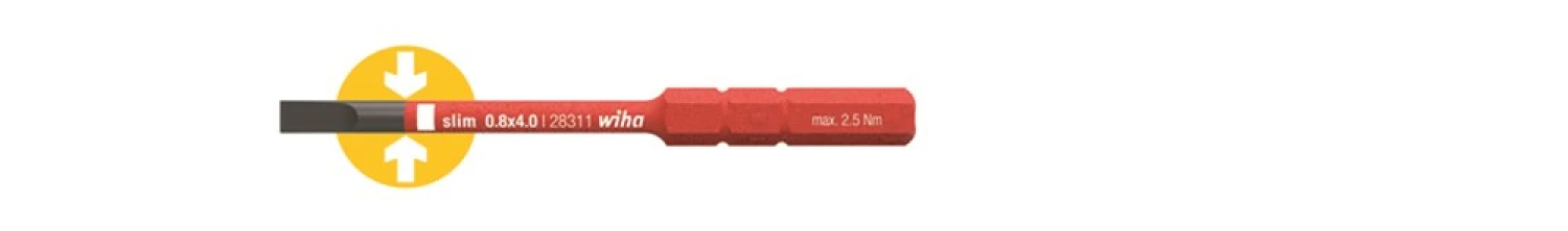 Wiha 2831-10 SoftFinish electric slimBit - 4 x 75 mm - 2,5 Nm