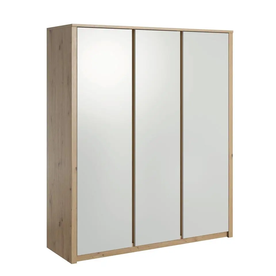 Meubella - Kledingkast Melody - Wit - Eiken - 166 cm