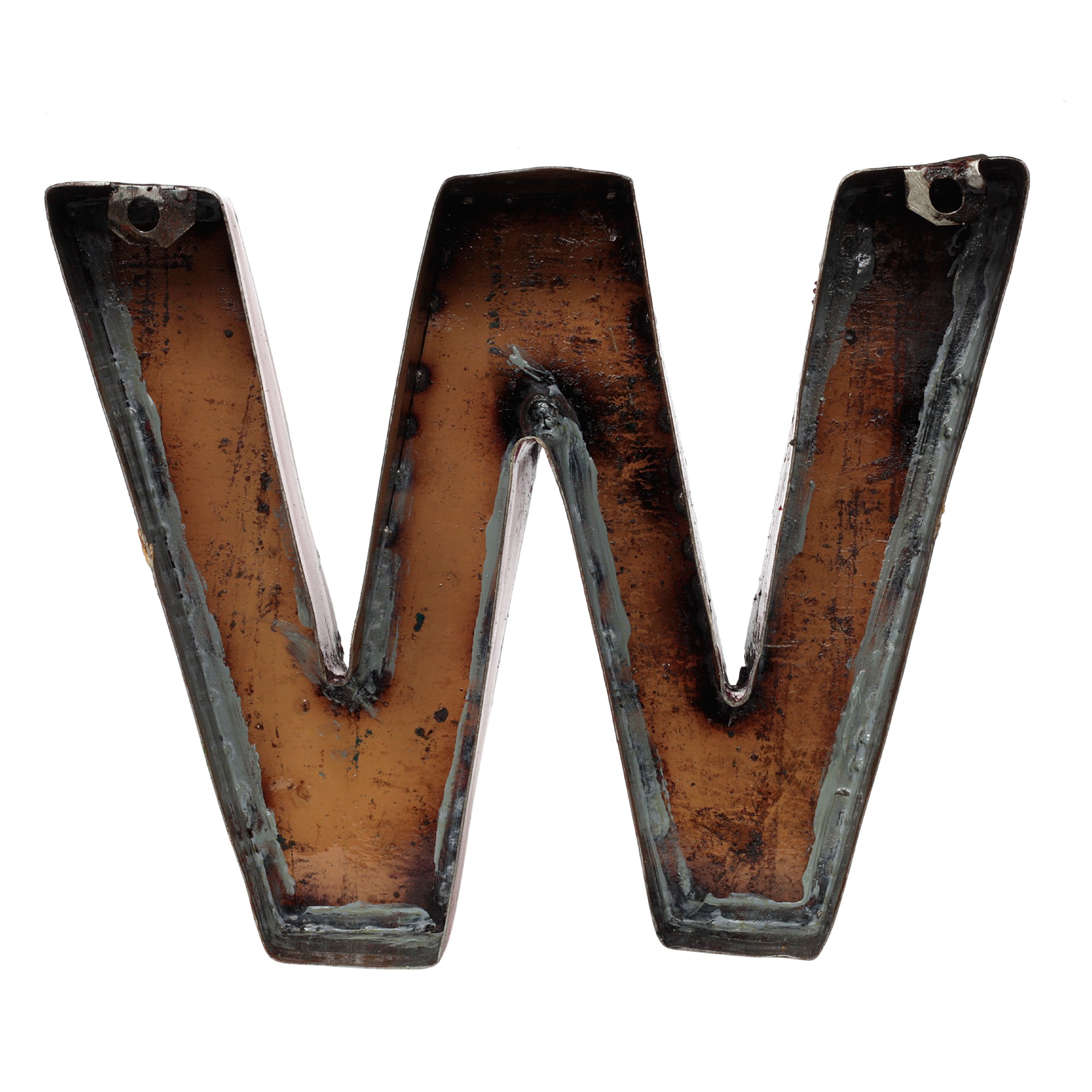 Metallbuchstabe 'W', multicolor, T 26 cm, B 20 cm, H 4 cm von fischer's lagerhaus