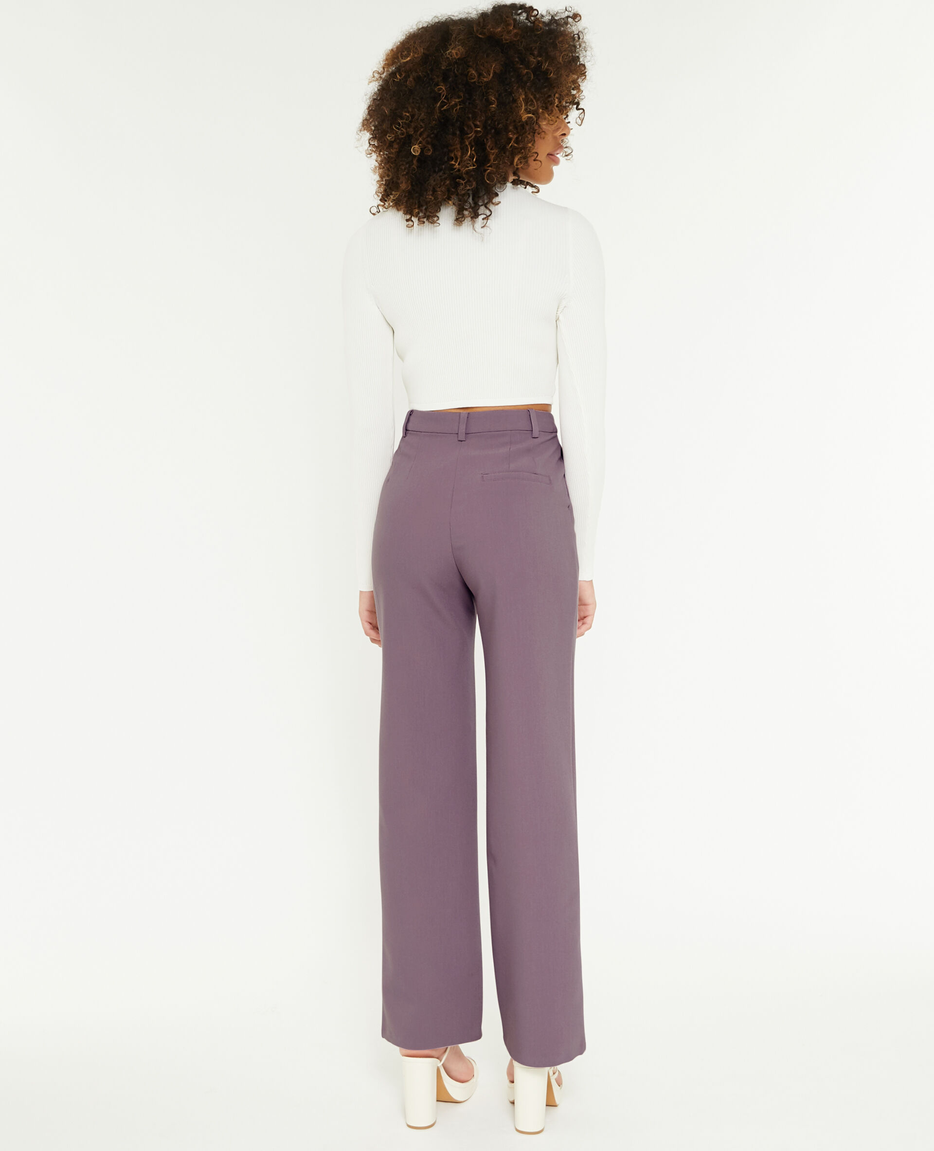 Pantalon droit city - Lilas