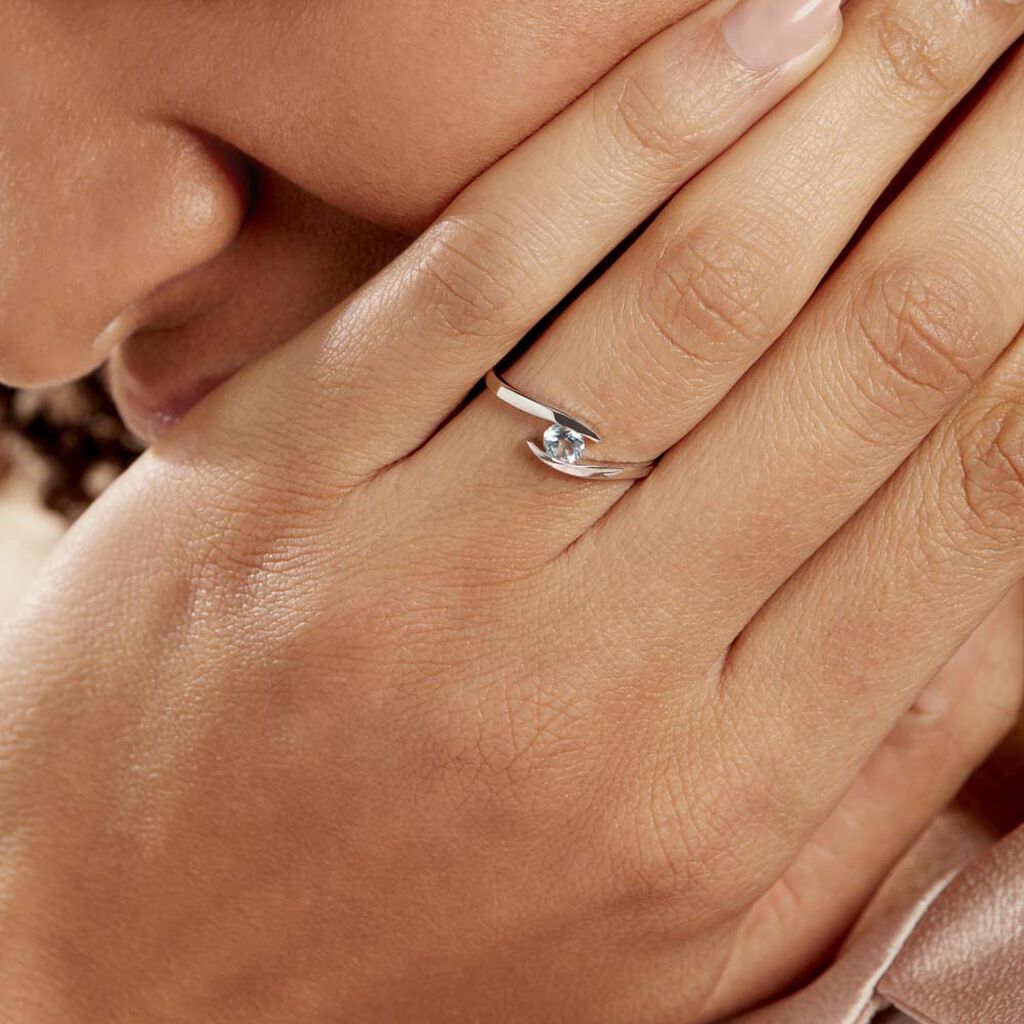Bague Tiphaine Or Blanc Topaze