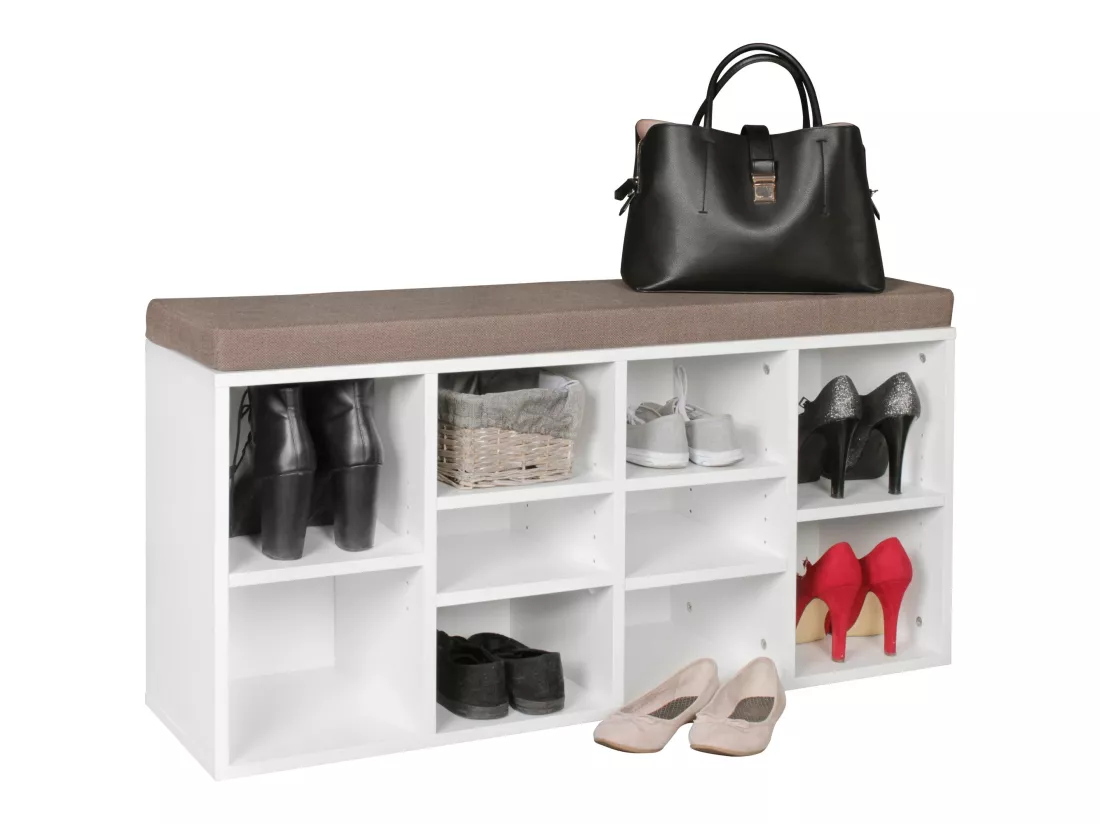 Commode de chaussures Bois 103,5x53x30cm Banque de chaussures 10 paires