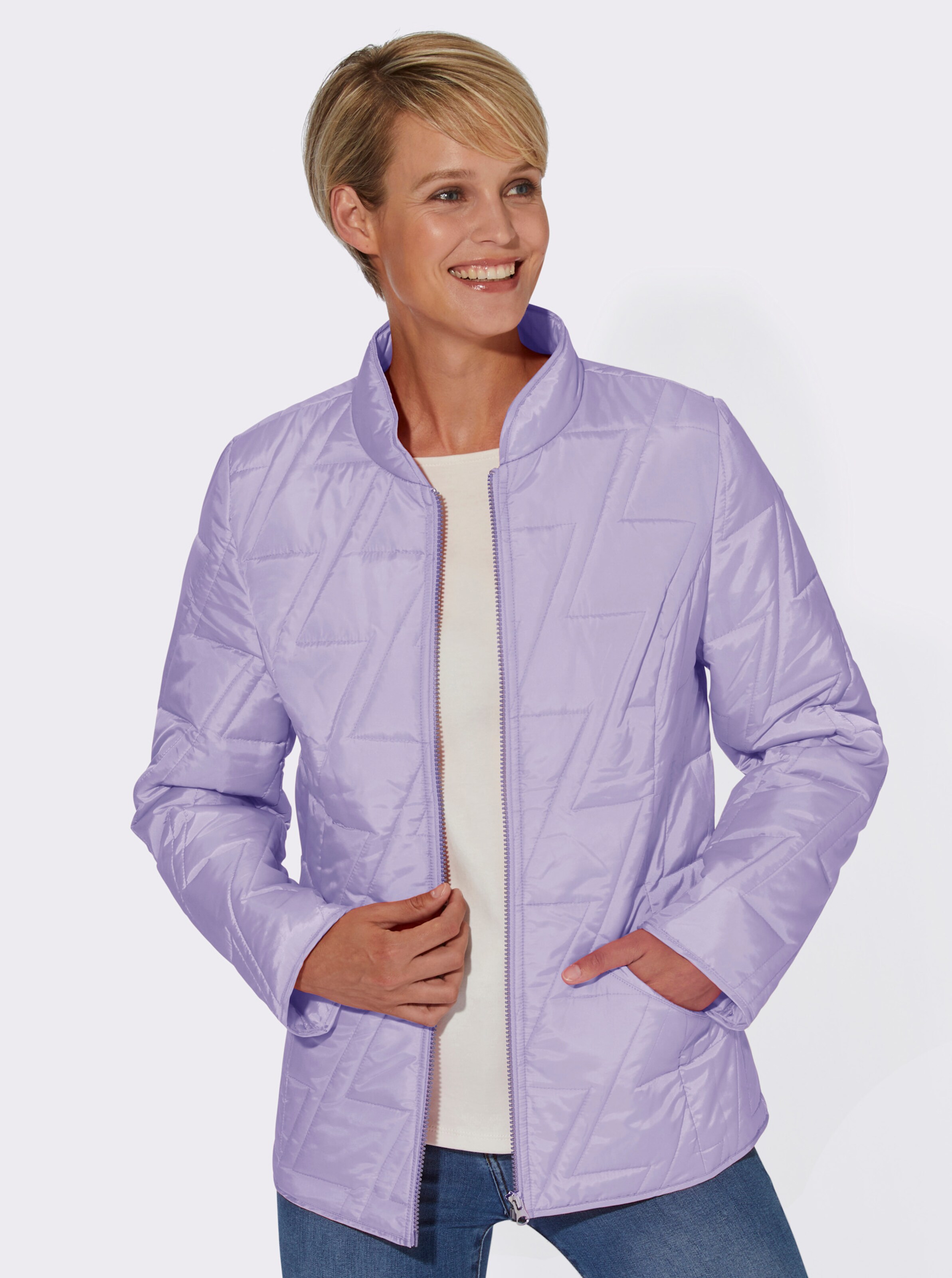 Steppjacke mit Zick-Zack-Muster