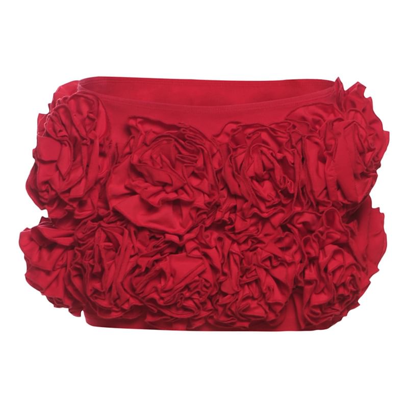 Sosana - Effen tubetop / lage 3D-bloem mini-kokerrok