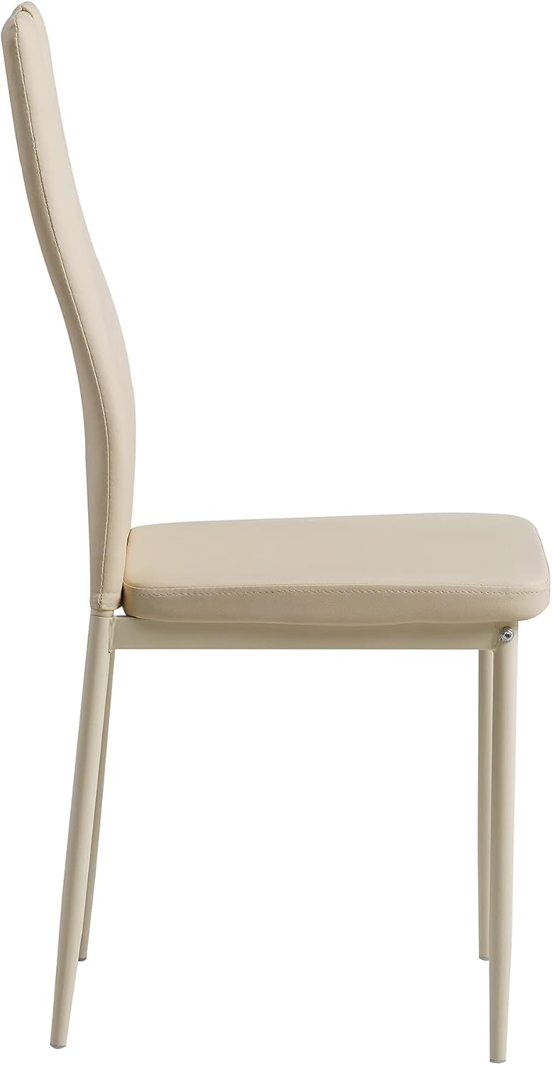 ALBATROS Esszimmerstühle 6er Set Salerno, Beige - Edles Italienisches Design, Kunstleder-Bezug, bequemer Polsterstuhl - Moderner Küchenstuhl, Stuhl Esszimmer oder Esstisch Stuhl