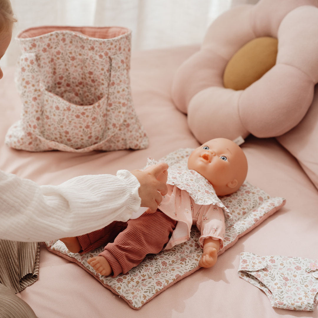 little dutch poppenluiertas - soft flowers - 4-delig