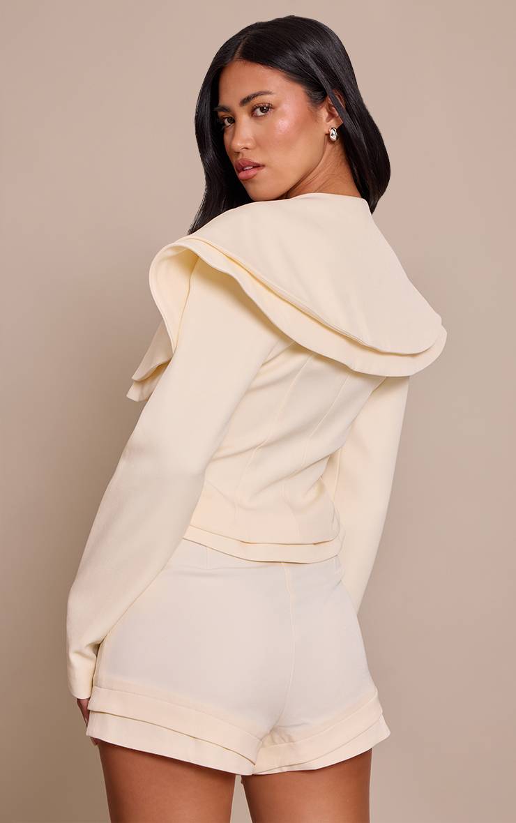 Crème Combinaison-short Oversize Tissée Ajustée