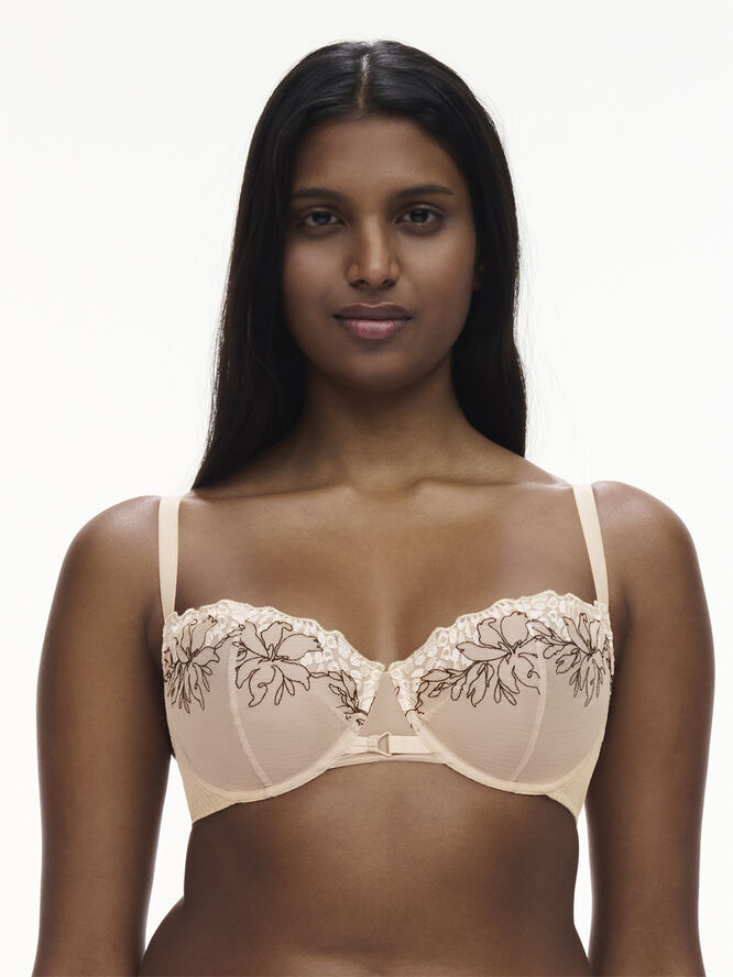 Chantelle Pulp Spice Half Cup Bra Clay nude/black