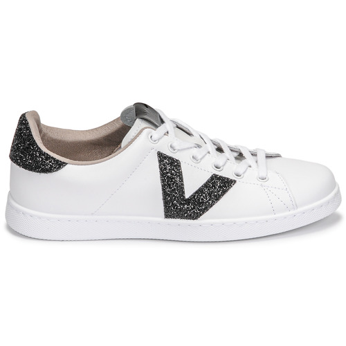 Victoria - TENIS PIEL GLITTER - Blanc / Noir