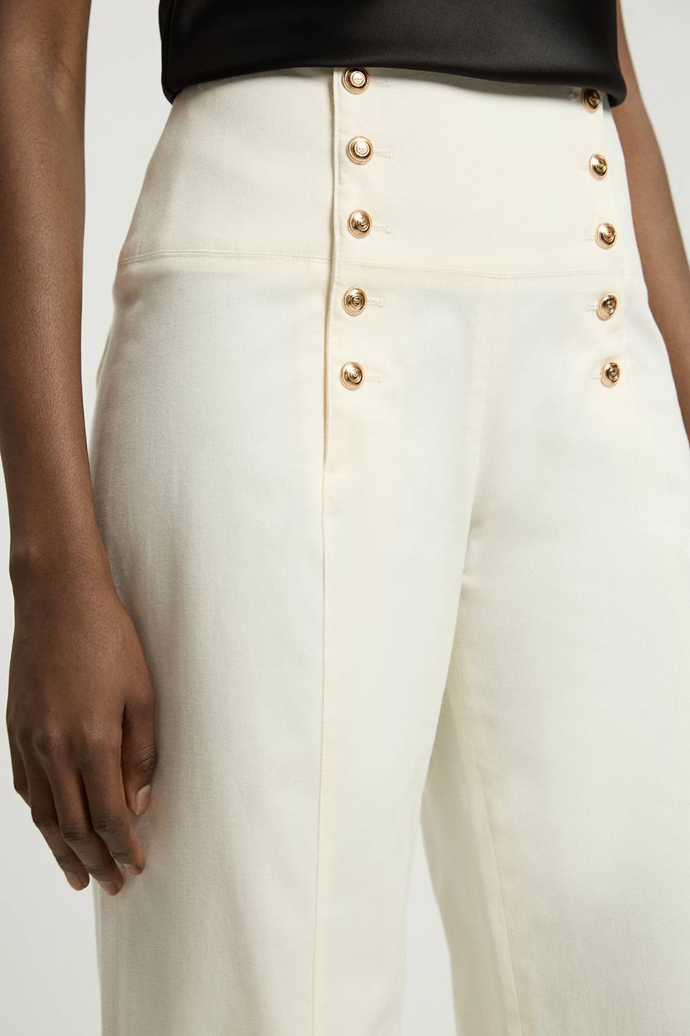 KarenMillen Pantalon Tailleur Petite En Coton À Détails De Boutons