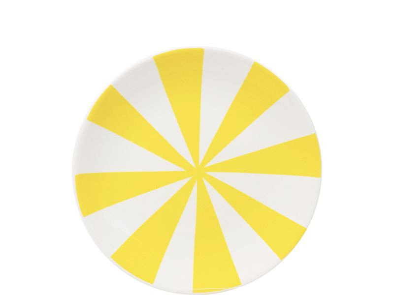 Taartbord Ø18CM gele strepen