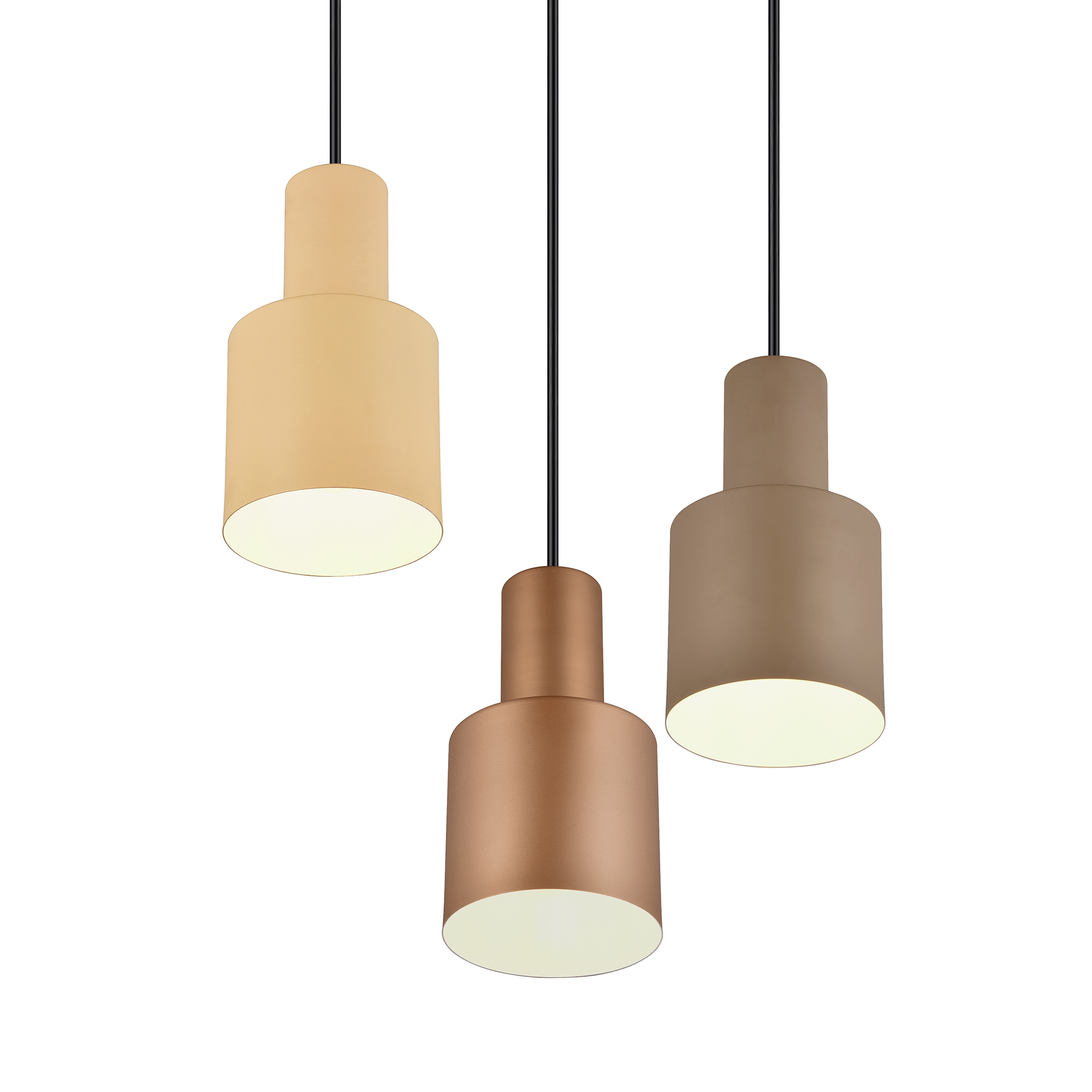 Pendelleuchte - beige-coffee-taupe - 3-flammig