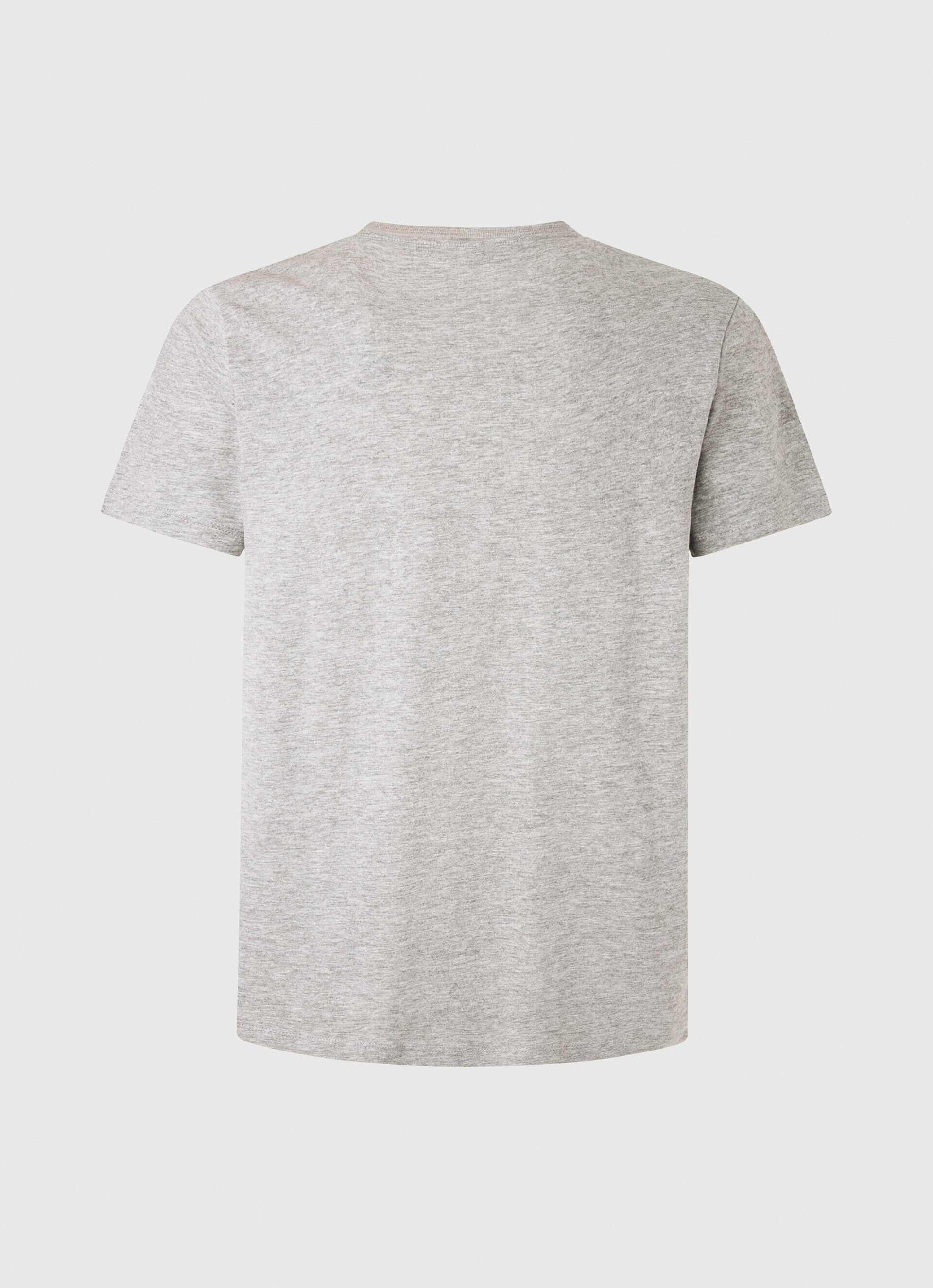 Camiseta de algodão com logotipo estampado - cinza mesclado