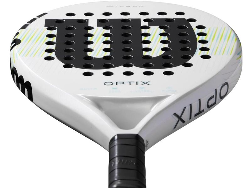 Wilson Padelracket Optix V1 Weiss Padelschläger mit Carbon Rahmen