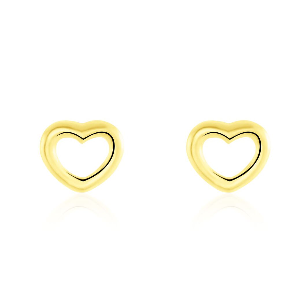 Boucles D'oreilles Puces Anne-maudae Coeurs Or Jaune