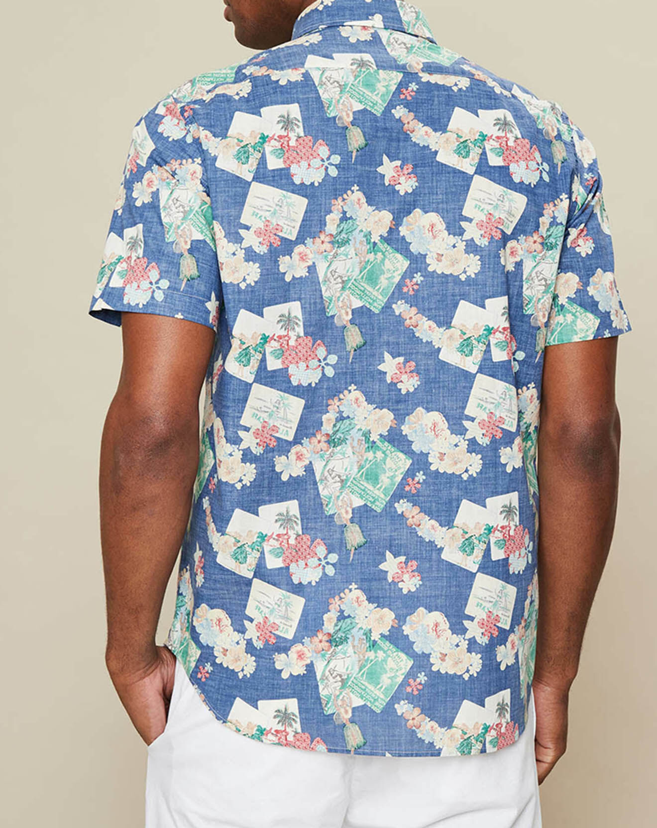 Hartford Chemise slim Side imprimée bleue